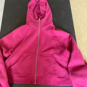 Maroon full zip scuba hoodie lululemon